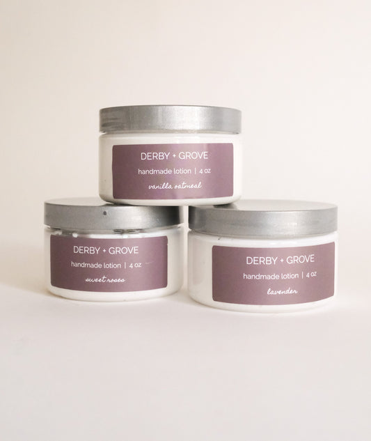 DERBY + GROVE Handmade Natural Lotions 4oz Jar
