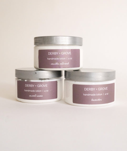 DERBY + GROVE Handmade Natural Body Cream 4oz Jar