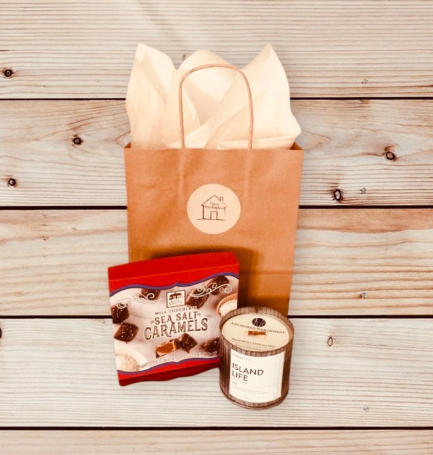 "Anchored" Rustic Candle & Chocolates Gift Bag