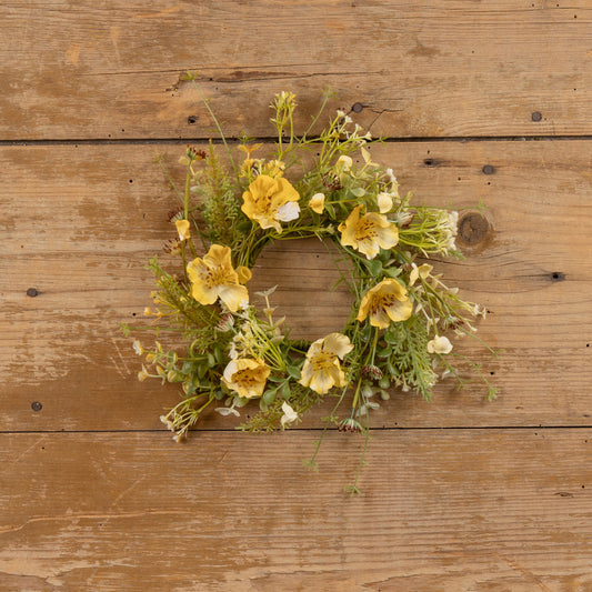 12" YELLOW WILDFLOWER WREATH / CANDLE RING