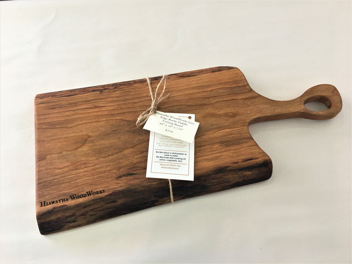 Hiawatha WoodWorks Live Edge Rustic Paddle Board 22″ x 10″ x 7/8″