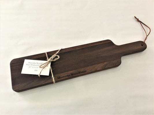 Hiawatha WoodWorks Black Walnut Paddle Board 20″ x 4 1/2″ x 3/4″