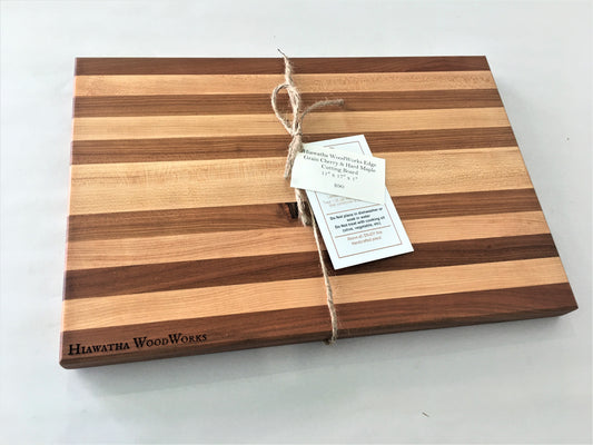 Hiawatha WoodWorks Edge Grain Cherry & Hard Maple Cutting Board 11" x 17″ x 1″