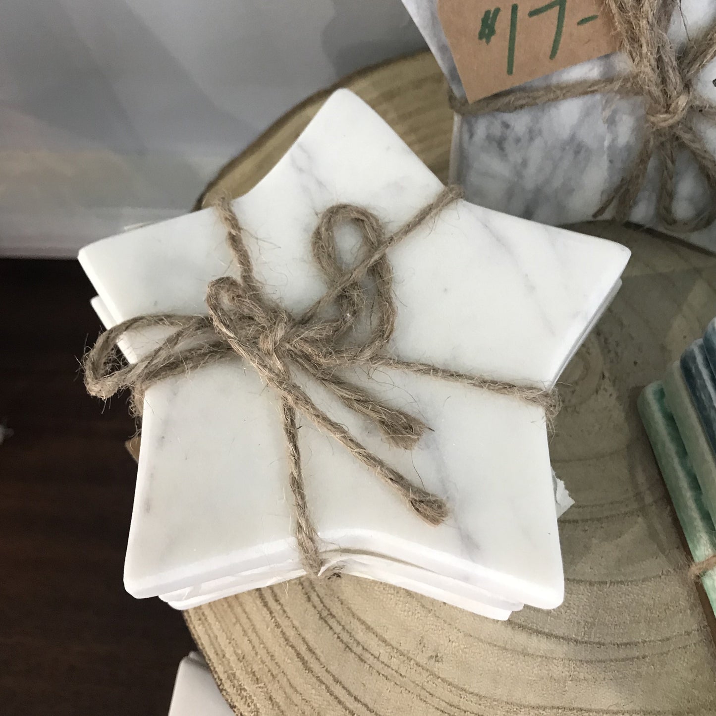 Coasters, Set of 4, Star Shaped Marble